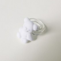 글루링 접착제링 라스트 레이디 새로운 패션 캔디 색상 여성 반지 투명 수지 귀여운 곰 창의력 보석 파티, 18 JH0548