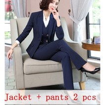 한국 스타일 유니폼 작업복 정장 재킷과 스커트 해군 줄무늬 전문 사무복 비즈니스 여성용