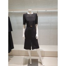 [린 LYNN (523)] 네크 쉬폰 벨티드 원피스 LGOPNF9900BK