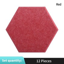 조립식방음부스 방음스펀지 스튜디오 음향 패널 침실 음향 절연 흡음 패널 홈 액세서리 벽, 큰 육각형, 빨간색, 8mm 중간 밀도