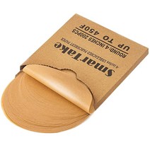 SMARTAKE 무표백 양피지 베이킹 시트 원형 10.2cm(4인치) 논스틱 프리컷 베이킹 양피지 베이킹 그릴 에어 프라이어 스팀 빵 컵 케이크 쿠키 등에 적합, Unbleached_8 Inches