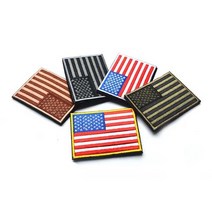 군인 가방 꾸미기 성조기 찍찍이 패치 2개 와펜 리폼 옷 야상 팻치 장식, 화이트블랙