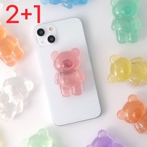 그립팝 그립톡톡 곰돌이 반구 투명 레진 핸드폰 손잡이 홀더, 그립톡톡_반구_그린