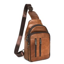 남자 데이트가방 캐주얼 천연소가죽 슬링백 도시여행 세컨백