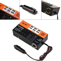 인버트 시거잭인버터 차량용인버터 인버터 자동차 전원 변환기 W 피크 DC 12V 24V ~ AC 220V 여행 6 USB 포트 다중 사용 자동 충전기 어댑터
