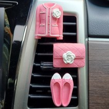 다사가 명품 여성 차량용 석고 방향제 송풍구 클립, 꽃자켓, 블랙, 블랙체리