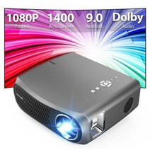 빔프로젝터 비디오 프로젝터 4K 1400ANSI 루멘 업그레이드 900DAB 안드로이드 9.0 블루투스 5.0 야외용, 01 900DAB Pro_04 영국 플러그