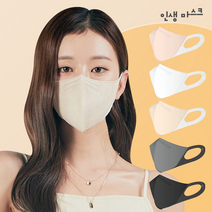 인생라운드 KF94 귀편한 마스크 컬러, 25개입, 4개, 화이트