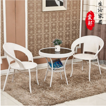 야외 야외용 테라스 베란다 카페 티 테이블 정원 옥상 홈포차 라탄 쇼파 의자 세트, O