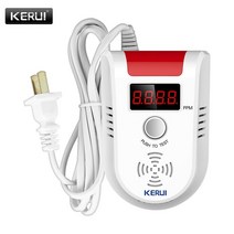 가스 누설 감지기 누출 측정기 탐지기 휴대용 경보기 캠핑용 가정용 KERUI GD13 가스 감지기 경보 LPG 가스 LED 디스플레이 무선 지능형 센서 음성 자동 감지 센서 자연, 협력사, EU 플러그