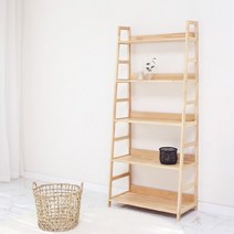 벤트리 원목 5단 사다리 수납선반 2size (2color), 내추럴 색상