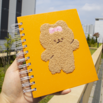 뽀글뽀글 패브릭 스티커 증정 오름 인생샷 네컷앨범 접착식 포토북 (7color), 오렌지