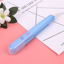 고데기 머리안상하는고데기 다이렉트고데기 미니 헤어 스트레이트너 컬링 바 스트레이트 롤, 파란색