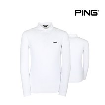 핑골프남성 베이직 기본 디자인 긴팔 티셔츠 P111A1TO004_WH, 110, WH