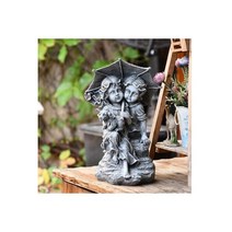 [9월픽]유럽 만화 레트로 수지 남녀 우산 조각 장식품 유치원 정원 마당 장식 공예, style1
