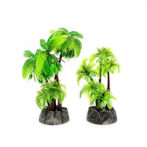어항장식 야자수 조화 2종 세트 인조수초, 2개1세트(높이:소11cm 중15cm)