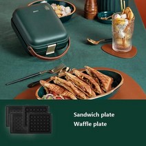 업소용 가정용 짙은 녹색 전기 샌드위치 제조기 멀티 베이커 토스터 베이킹 와플 아침 식사 기계 ko야키 휴, B 2plate