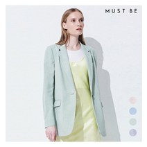 머스트비 머스트비 여성 폴리 스판 린넨터치 싱글 자켓