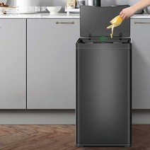 스마트 휴지통 자동 센서 쓰레기통 대형 50L 업소 매장, 사각 화이트50L 아연도금판+배터리
