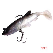 5pcs 8cm 소프트 크랭크베이트 실물 같은 야외 낚시 미끼 스윔베이트 시뮬레이션 베이스 후크 미끼, 유형1