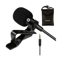 Movo PM10 라발리에 마이크 및 라펠 아이폰 아이패드 안드로이드 기타 스마트폰용 이지 클립 온 팟캐스트 블로그 인터뷰 유튜브 녹음에 적합