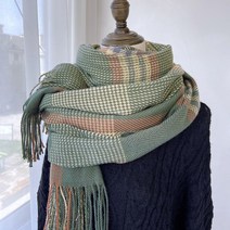 체크무늬 머플러녀 2022 뉴 가을 겨울 한국판 달콤한 모조 캐시미어 목도리 도매 두께 보온 숄