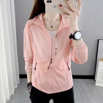에버유어스 여성 여름 바람막이 자외선차단 후드 집업 핑크