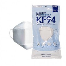 KF94 닥터피앤비 마스크 대형 보건용 대용량 숨쉬기편한 국산, KF94 닥터피앤비 화이트 대형 100매