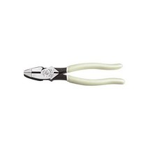 Klein Tools 클라인 툴 D20009NEGLW 사이드 커터 라인맨스 플라이어 컷 ACSR 나사 못 하드 와이어 9인치 하이비즈 플라이어., HD Cutting with Glow Handles