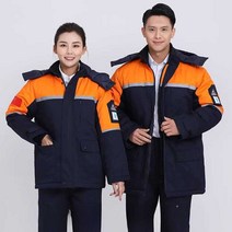 겨울 작업복 절연복 패딩 공장 유니폼 주유소 용접복, A정전기 방지-네이비블루 오렌지M