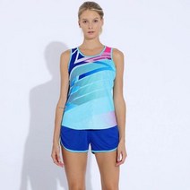 러닝복 마라톤복 남녀공용 러닝 세트 마라톤 조깅 수트 조끼 및 반바지 체육관 레이싱 키트 트랙 필드 의류 커스텀 이름, 3XL, Women Blue Thanks