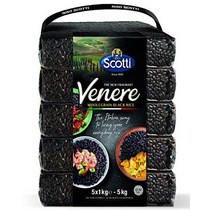 Black Rice 11 lbs Product of Italy Riso Scotti Venere Premium Quality Ancient Whole Grain 5 x, 2.2 Pound (Pack of 5), Black Rice Bulk