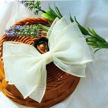 은꽃밴드 쉬폰 리본 올림머리 집게핀 대사이즈