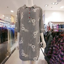 [포라리] 여름 상품 스트라이프와 꽃나염 원피스