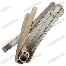 총 장미 슬래시 가죽 패드 길이 조절 가능 어쿠스틱 일렉트릭 포크 베이스 기타 스트랩 브라운, 없음