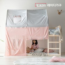 레이디가구 마네 양면 벙커침대 +텐트 +견면매트2EA, 쿨그레이