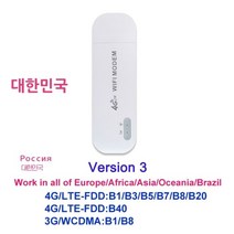 데이터쉐어링 라우터 유심 4G LTE 차량용 휴대용 와이파이 USB, 버전 3
