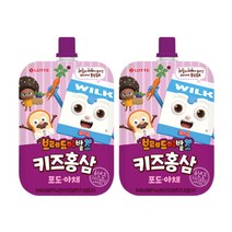 롯데칠성음료 브레드이발소 키즈홍삼 포도 야채 100ml 20개 유아음료