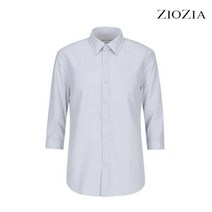 지오지아 95 100 사이즈 그레이 잔스트라이프 7부 소매 셔츠