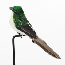 미니어처 새 인공 거품 깃털 참새 공예 새 모델 야외 정원 마당 웨딩 파티 장식에 대 한 클립, 초록