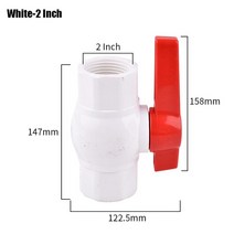 PVC 파이프 수도관 연결 부속 배관 소켓 밴딩기 1Pc 1/2 2 인치 볼 밸브 정원 관개 피팅 플라스틱 튜브 조인트 수족관 물 커넥터, [06] White-2 inch
