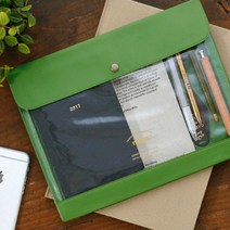 [펜코]다용도 PVC 수납 파우치 멀티파일 A5, 12. Green