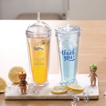 국내생산 주문제작 슬림아이스 텀블러 500ml 플랫 리유저블 빨대 콜드컵 _ 22092786EA, 쿠팡 자비샵 플랫