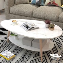 원형 좌식 티 마블 테이블 대리석무늬 2단 수납 거실 쇼파 소파 낮은 좌탁 협탁 밥상 식탁 원룸