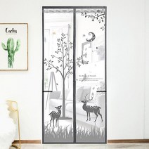 파리발 사슴 모기문 100x200cm 중문 모기장 하루살이 사무실 대문 오피스텔 방충망