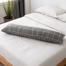고객감사 1+1할인 [삼익가구]모노 90cm 일자형 바디필로우 쿠션 베개, (1+1) 체크그레이 2개