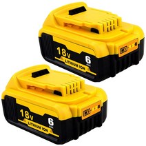 6.0Ah 18V 교체 용 Dewalt 20V MAX 전동 공구 DCB180 DCB185 DCB184 DCB200 DCB203 DCB181 충전식 리튬 이온 배터리, [01] 18 볼트, [06] 2 Piece 6.0Ah