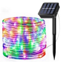 캠핑오징어등 스트링라이트 오징어등 야외 태양광정원등 태양열 등 조명 300LED 태양 로프 스트립 빛 방수 요정 문, 색상ed Light+12M100Leds