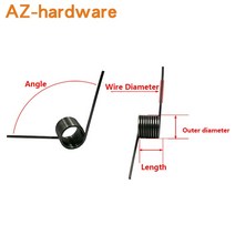 토션스프링 60 90 120 180 각도 V 모양의 나선형 봄 65Mn 스틸 비틀림 스프링 10PCS 와이어 직경 0.8, [01] 0.8mm, [03] 5mm, [06] 4.8mm (90 degrees)