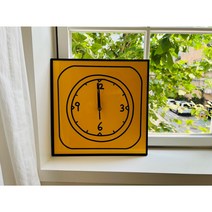 리츠센 손글씨 무소음벽시계, 옐로우